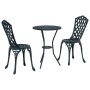 Juego Bistro de Jardín 3 pcs Verde Aluminio