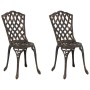Silla de Jardín 2 pcs Bronce 55 x 56.5 x 91cm Aluminio