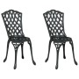 Silla de Jardín 2 pcs Negro 55 x 56.5 x 91cm Aluminio