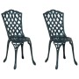 Silla de Jardín con cojín 2 pcs Verde 55 x 56.5 x 91cm Aluminio