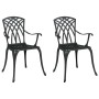 Silla de Jardín 2 pcs Negro 55 x 56.5 x 91cm Aluminio