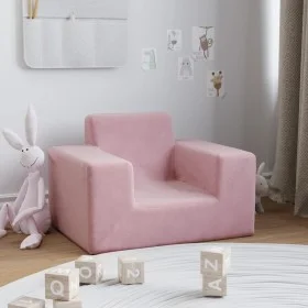 Kinder-Sofa aus weichem rosa Plüsch von vidaXL, Baby- und Kleinkindmöbel - Ref: Foro24-341814, Preis: 39,74 €, Rabatt: %