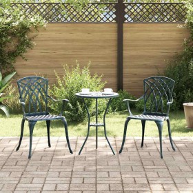 Silla de Jardín 2 pcs Verde 55 x 56.5 x 91cm Aluminio