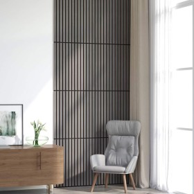 Paneles acústicos de pared 8 uds listones 60,5x60 cm