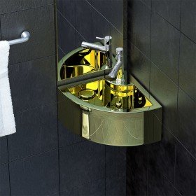 Lavabo con rebosadero 45x32x12,5 cm cerámica dorado
