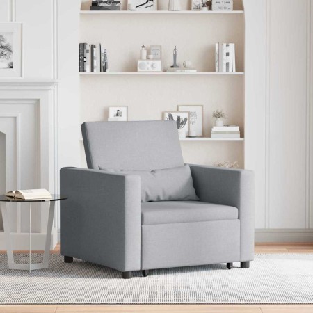 Sofá Cama Individual Gris claro 90 x 165 x 87 cm tela