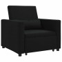 Sofá Cama Individual con ruedas Negro 90 x 165 x 87 cm tela