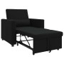 Sofá Cama Individual con ruedas Negro 90 x 165 x 87 cm tela