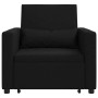 Sofá Cama Individual con ruedas Negro 90 x 165 x 87 cm tela