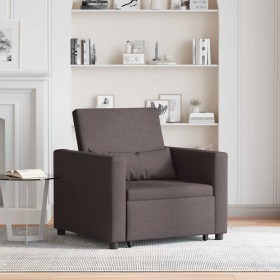 Sofá Cama Individual Marrón oscuro 90 x 165 x 87 cm tela Sofá Cama Individual Marrón oscuro 90 x 165 x 87 cm tela