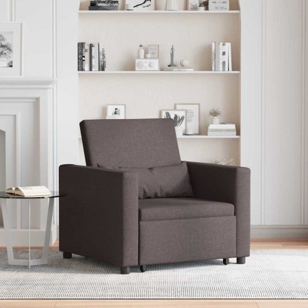 Sofá Cama Individual Marrón oscuro 90 x 165 x 87 cm tela