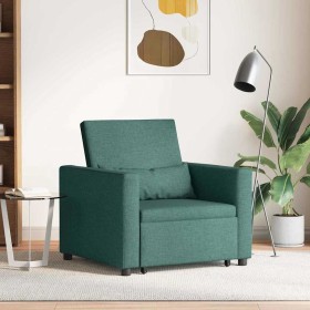 Sofá Cama Individual Verde oscuro 90 x 165 x 87 cm tela Sofá Cama Individual Verde oscuro 90 x 165 x 87 cm tela