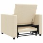 Sofá Cama Individual con ruedas Crema 90 x 165 x 87 cm tela