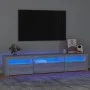 Mueble de TV con luces LED gris sonoma 195x35x40 cm de vidaXL, Muebles TV - Ref: Foro24-3152744, Precio: 130,39 €, Descuento: %
