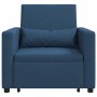 Sofá Cama Individual con ruedas Azul 90 x 165 x 87 cm tela