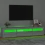 Mueble de TV con luces LED gris sonoma 195x35x40 cm de vidaXL, Muebles TV - Ref: Foro24-3152744, Precio: 130,39 €, Descuento: %