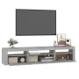 Mueble de TV con luces LED gris sonoma 195x35x40 cm de vidaXL, Muebles TV - Ref: Foro24-3152744, Precio: 130,39 €, Descuento: %