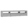 Mueble de TV con luces LED gris sonoma 195x35x40 cm de vidaXL, Muebles TV - Ref: Foro24-3152744, Precio: 130,39 €, Descuento: %