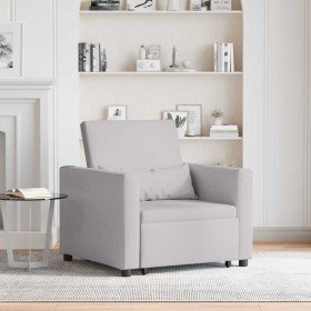 Sofá Cama Individual con ruedas Gris nube 90 x 165 x 87 cm tela Sofá Cama Individual con ruedas Gris nube 90 x 165 x 87 cm tela