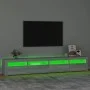 Mueble de TV con luces LED gris Sonoma 240x35x40 cm de vidaXL, Muebles TV - Ref: Foro24-3152768, Precio: 156,43 €, Descuento: %