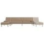 Sofá cama en forma de L cuero sintético capuchino 255x140x70 cm by vidaXL, Sofas - Ref: Foro24-3157268, Price: 457,25 €, Disc...