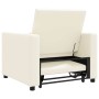 Sofá Cama Individual con ruedas crema 90 x 165 x 87 cm tela