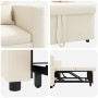 Sofá Cama Individual con ruedas crema 90 x 165 x 87 cm tela
