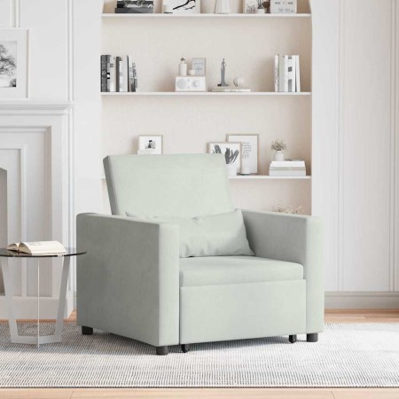 Sofá Cama Individual Gris claro 90 x 165 x 87 cm Terciopelo