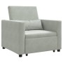 Sofá Cama Individual Gris claro 90 x 165 x 87 cm Terciopelo