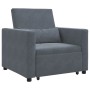 Sofá Cama Individual Gris oscuro 90 x 165 x 87 cm Terciopelo