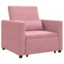 Sofá Cama Individual Rosa claro 90 x 165 x 87 cm Terciopelo