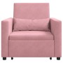 Sofá Cama Individual Rosa claro 90 x 165 x 87 cm Terciopelo