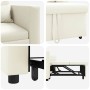 Sofá Cama Individual Crema 90 x 165 x 87 cm Terciopelo
