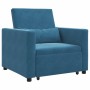 Sofá Cama Individual Azul 90 x 165 x 87 cm Terciopelo