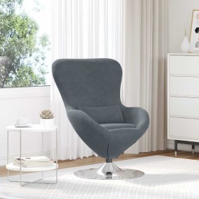 Sillón huevo Gris oscuro 63 x 73 x 90 cm Terciopelo Sillón huevo Gris oscuro 63 x 73 x 90 cm Terciopelo