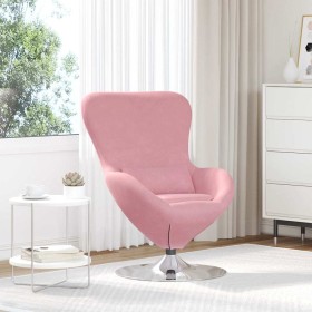 Sillón huevo Rosa 63 x 73 x 90 cm Terciopelo Sillón huevo Rosa 63 x 73 x 90 cm Terciopelo
