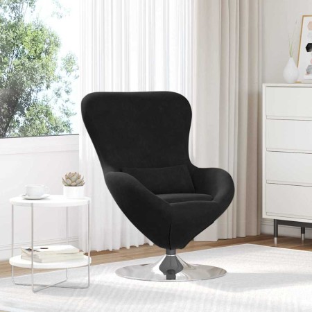 Sillón huevo Negro 63 x 73 x 90 cm Terciopelo