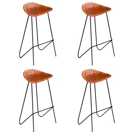 Kitchen stools 4 units brown genuine leather by vidaXL, Kitchen stools - Ref: Foro24-276365, Price: 450,01 €, Discount: %