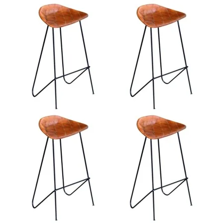 Taburetes de cocina 4 unidades cuero auténtico marrón de vidaXL, Taburetes de cocina - Ref: Foro24-276365, Precio: 442,24 €, ...