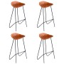 Kitchen stools 4 units brown genuine leather by vidaXL, Kitchen stools - Ref: Foro24-276365, Price: 450,01 €, Discount: %