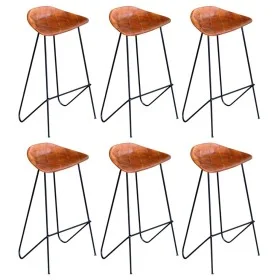Küchenhocker 6 Einheiten aus echtem braunem Leder von vidaXL, Küchenhocker - Ref: Foro24-276366, Preis: 720,18 €, Rabatt: %