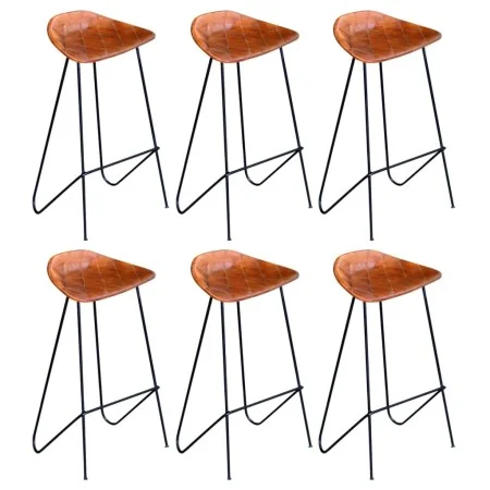 Küchenhocker 6 Einheiten aus echtem braunem Leder von vidaXL, Küchenhocker - Ref: Foro24-276366, Preis: 720,05 €, Rabatt: %