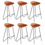 Kitchen stools 6 units genuine brown leather by vidaXL, Kitchen stools - Ref: Foro24-276366, Price: 720,05 €, Discount: %