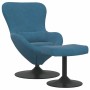 Silla Huevo con Puff Azul 63 x 73 x 90 cm Terciopelo