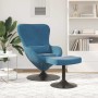 Silla Huevo con Puff Azul 63 x 73 x 90 cm Terciopelo