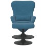 Silla Huevo con Puff Azul 63 x 73 x 90 cm Terciopelo