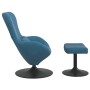 Silla Huevo con Puff Azul 63 x 73 x 90 cm Terciopelo