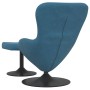 Silla Huevo con Puff Azul 63 x 73 x 90 cm Terciopelo