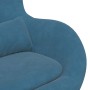 Silla Huevo con Puff Azul 63 x 73 x 90 cm Terciopelo