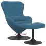 Silla Huevo con Puff Azul 63 x 73 x 90 cm Terciopelo